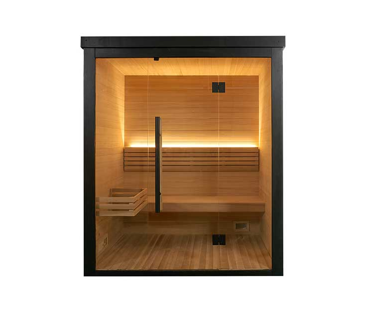 Modern One Person Outdoor Black Sauna 