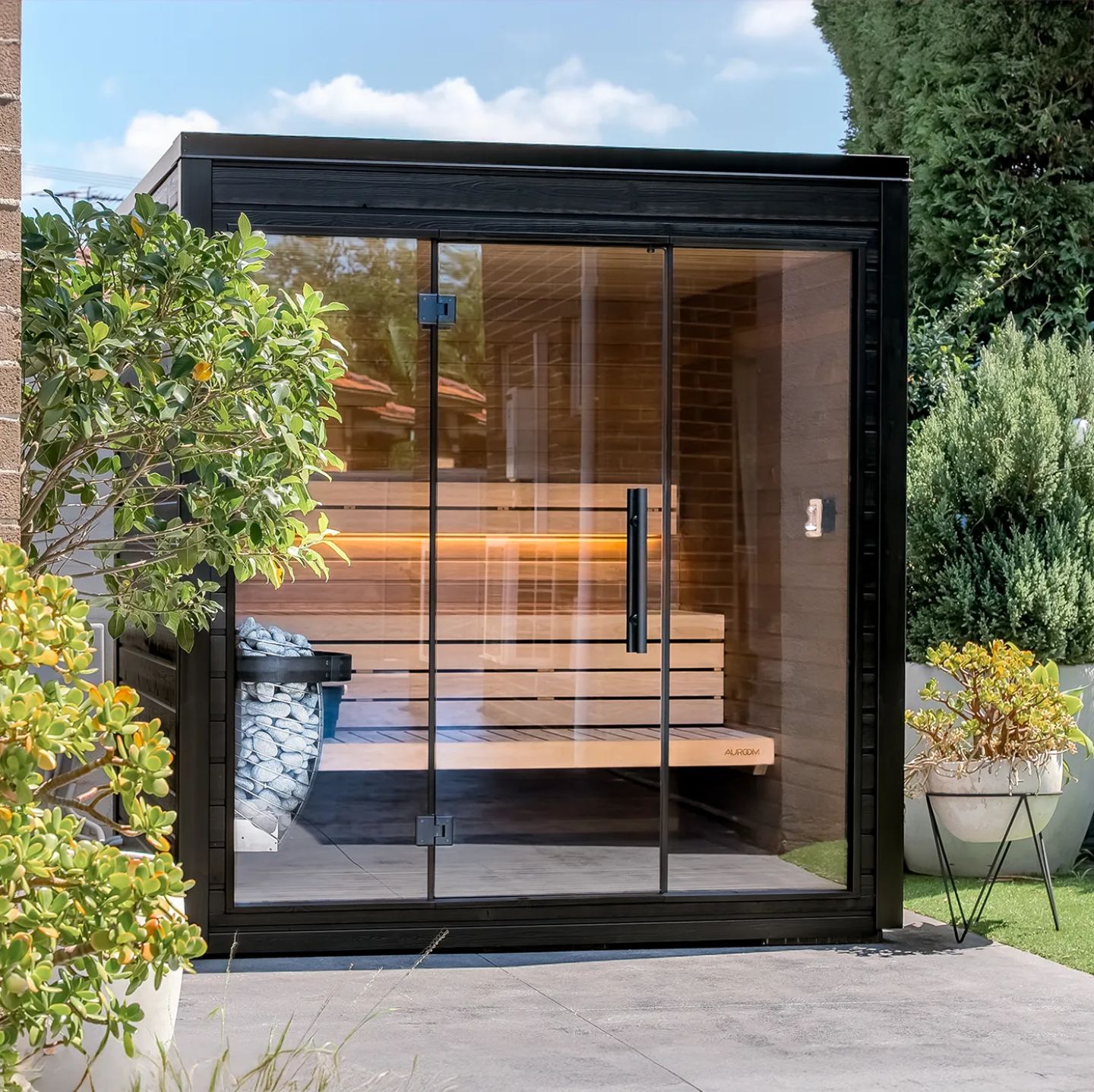 Modern Outdoor Black Sauna 