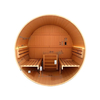 Traditional Wooden Barrel Sauna Cabin for Outdoor Wellness & Relaxation