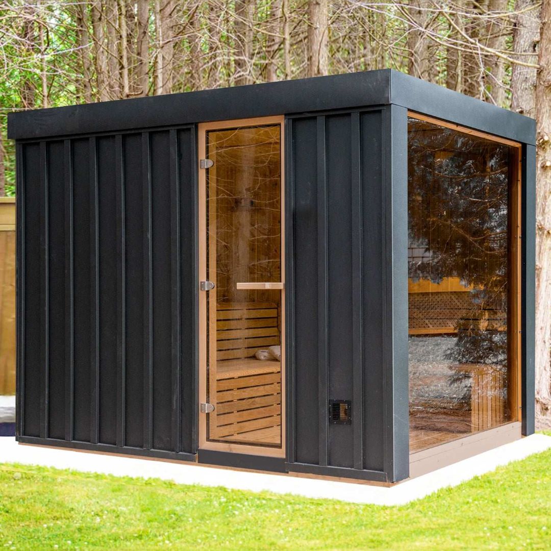Modern Outdoor Black Sauna 